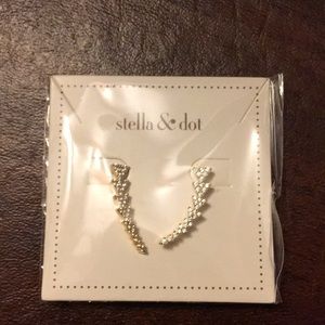 Stella & dot pave triangle climber earrings